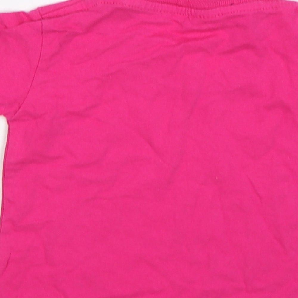 Brand and care label for Preworn girls’ pink basic t-shirt, size 2, years - grandmother cyprus