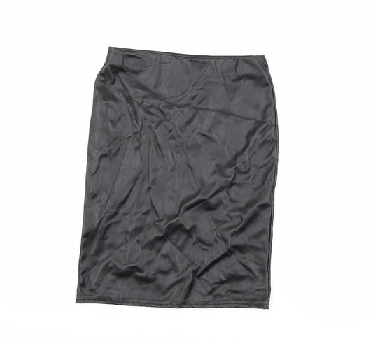 PRETTYLITTLETHING Womens Black Straight & Pencil Skirt Size 6