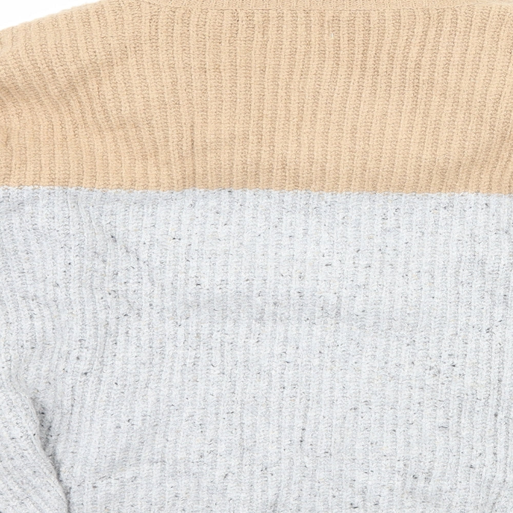 Brand and care label for Yes Lola women’s grey jumper, size S