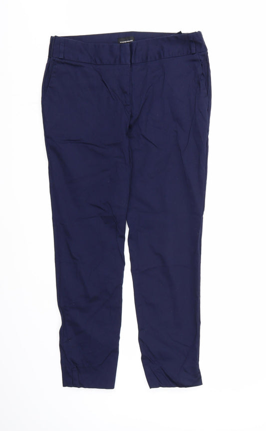 Warehouse Womens Blue Rayon Trousers Size 12 L26 in