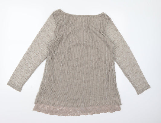 Apricot Womens Brown Knit Pullover Jumper Size 14