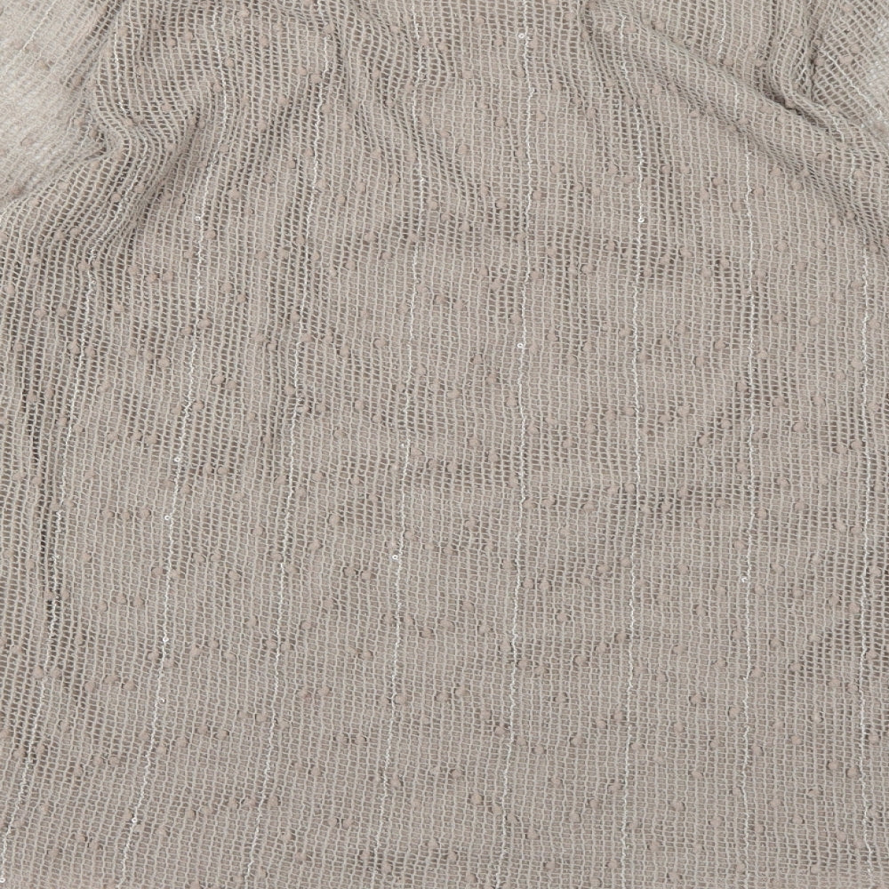 Brand and care label for Apricot women’s brown knit jumper, size UK 14