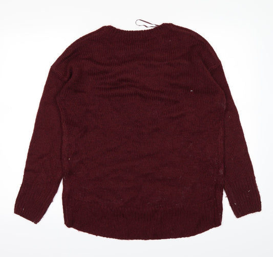 New Look Womens Purple Pullover Jumper Size S