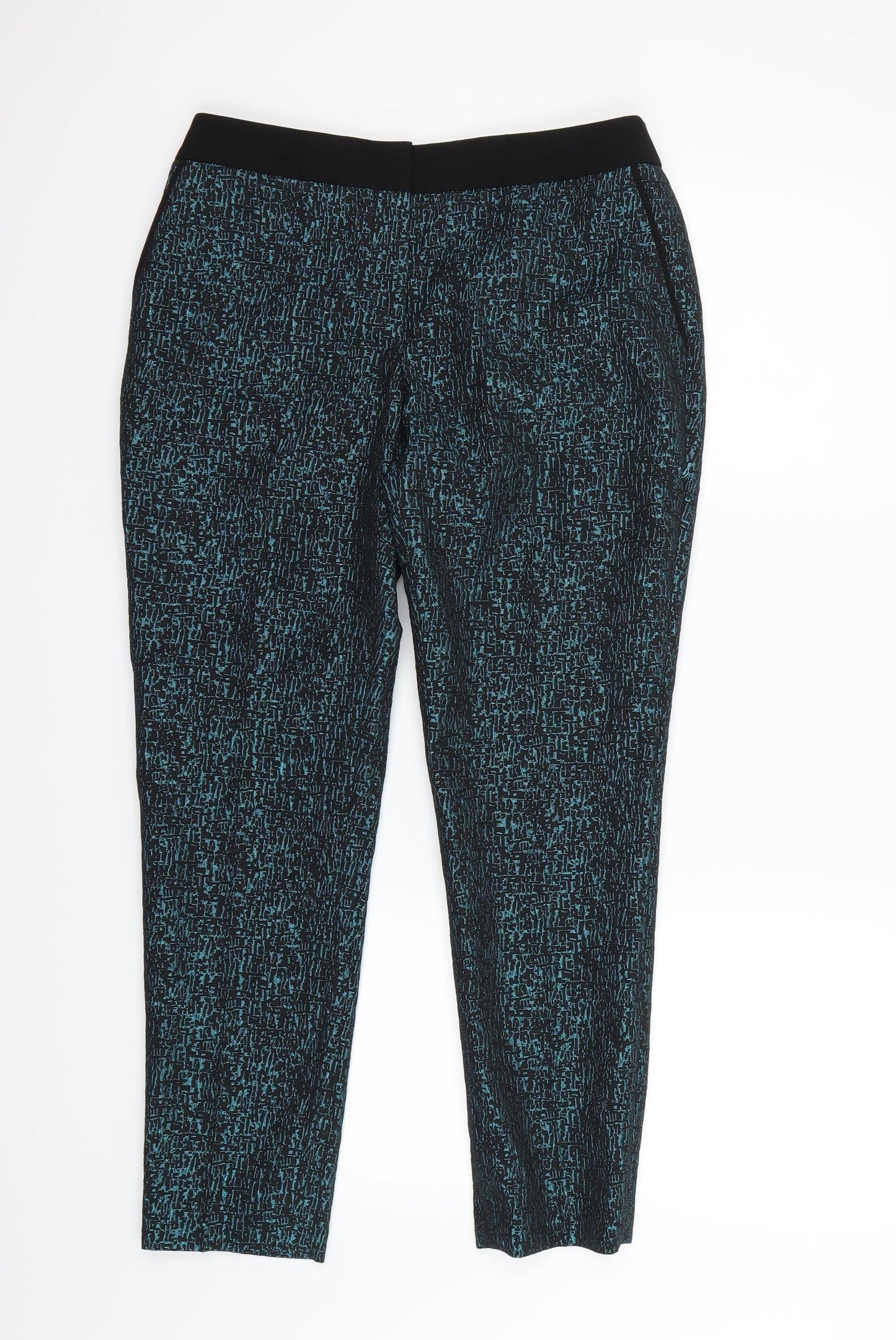 Fenn Wright Manson Womens Black Geometric  Dress Pants Trousers Size 10 L28 in