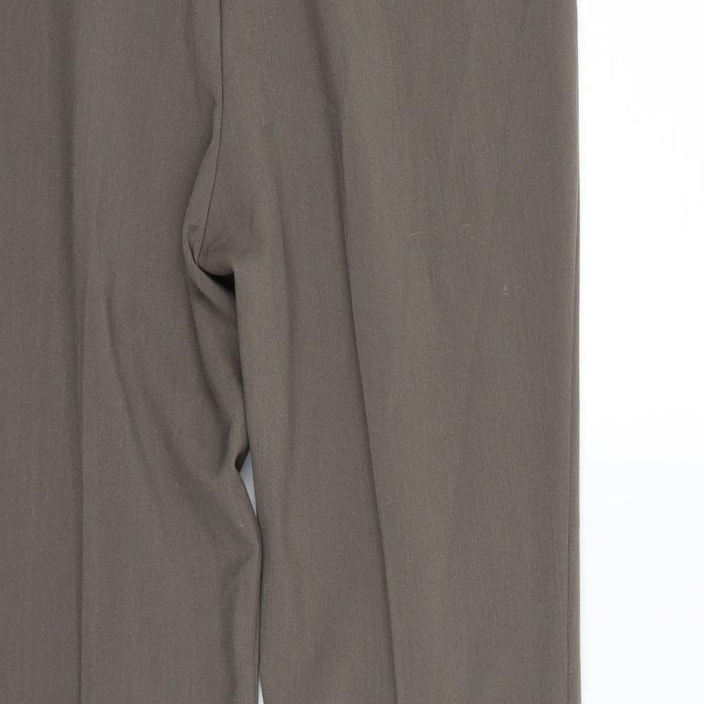 Brand and care label for Bonmarché women’s beige dress pants trousers, size UK 12, 26.5-inch leg
