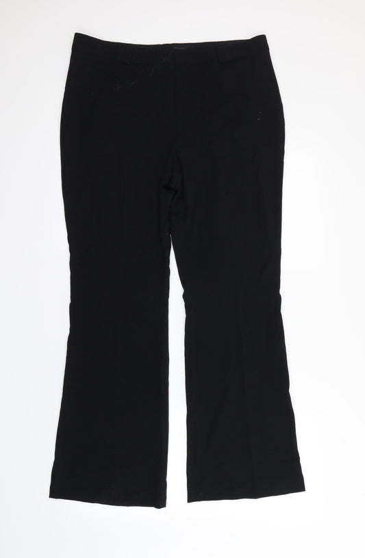 M&S Womens Black Dress Pants Trousers Size 14 L29 in