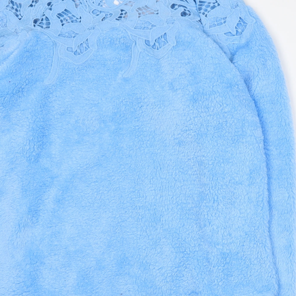 Brand and care label for Zanzea women’s blue pullover sweatshirt, size XL