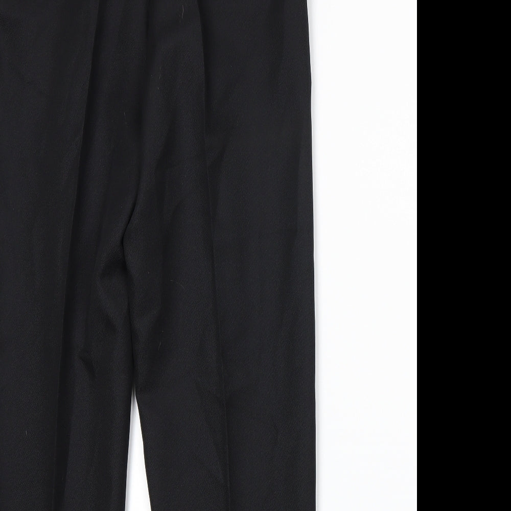 Brand and care label for Slimtru women’s black trousers, size UK 12, 27-inch leg