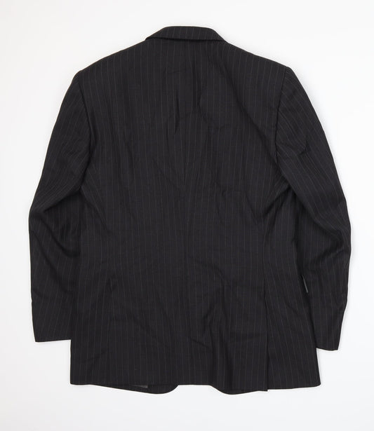 JAG Mens Grey Striped  Jacket Suit Jacket Size L