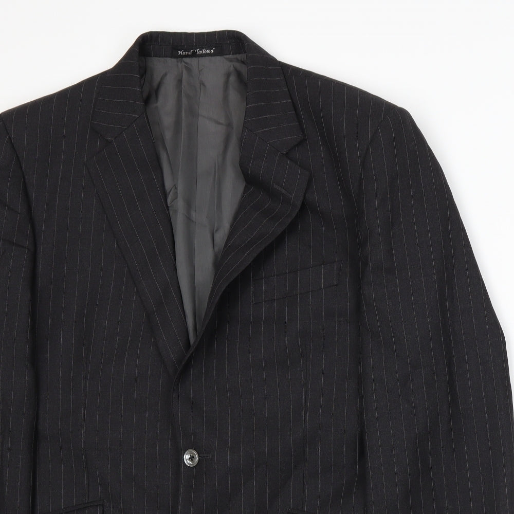 JAG Mens Grey Striped Jacket Suit Jacket Size L