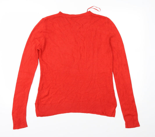 Marks and Spencer Womens Red Knit Pullover Jumper Size 10