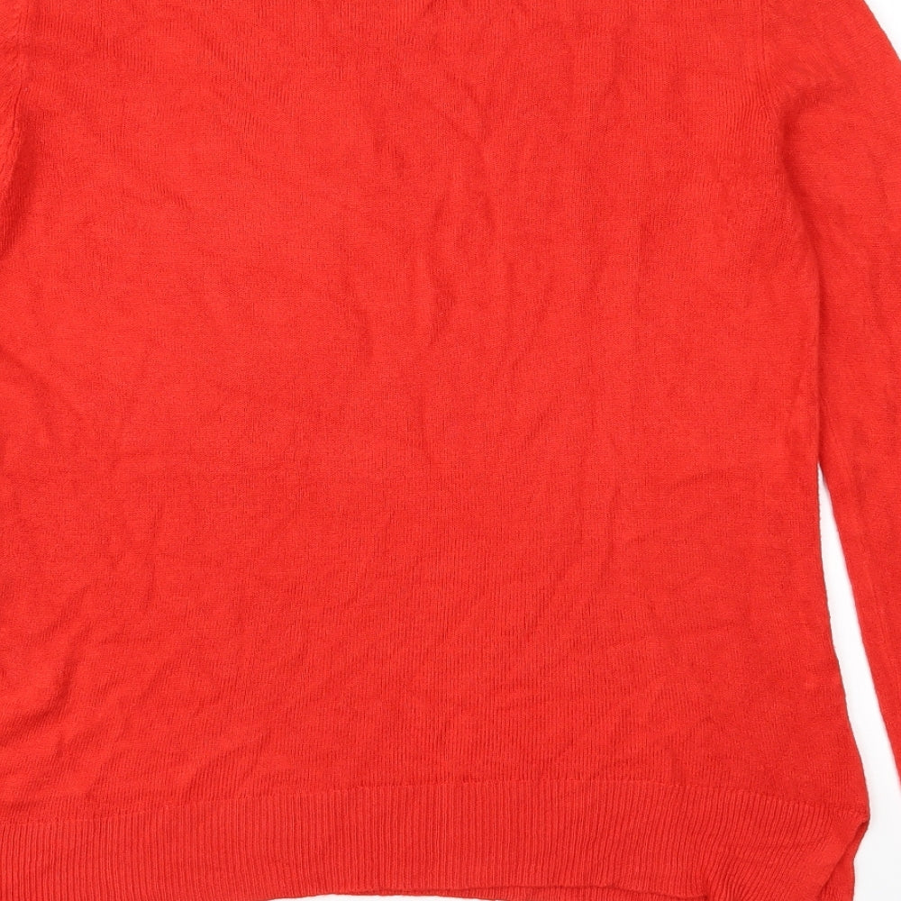 Marks and Spencer Womens Red Knit Pullover Jumper Size 10