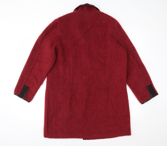 Afibel Womens Red Overcoat Coat Size 14