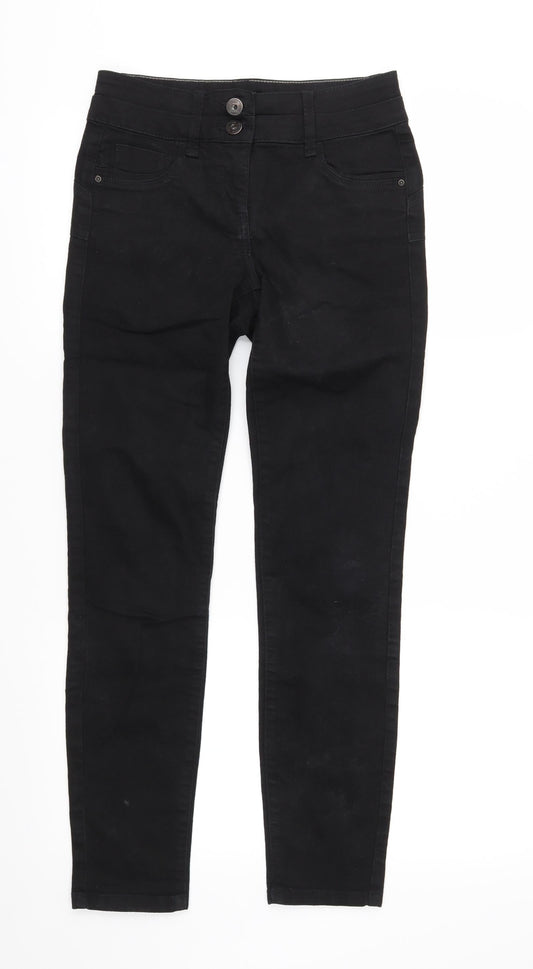 Additional front view of Marks & Spencer women’s black denim skinny jeans, size UK 6, 28-inch leg
