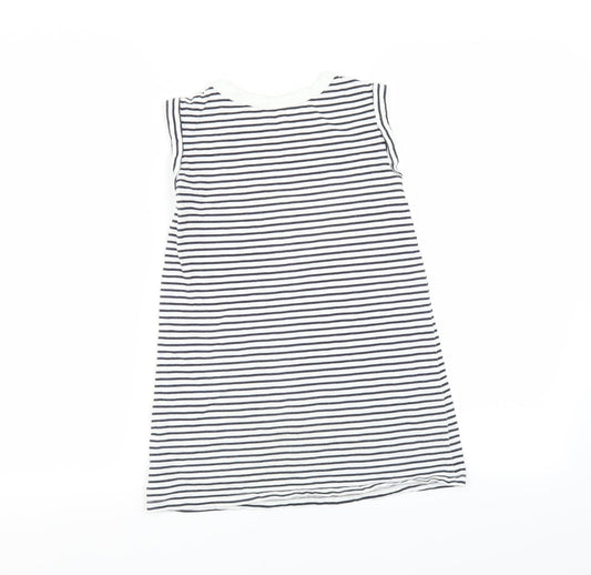 Gap Girls White Striped Basic T-Shirt Size S