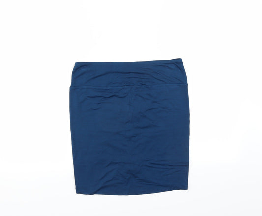 Bella Luxx Womens Blue Rayon Mini Skirt Size L