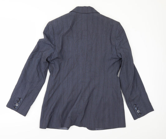 NEXT Womens Blue Striped Jacket Suit Jacket Size 12