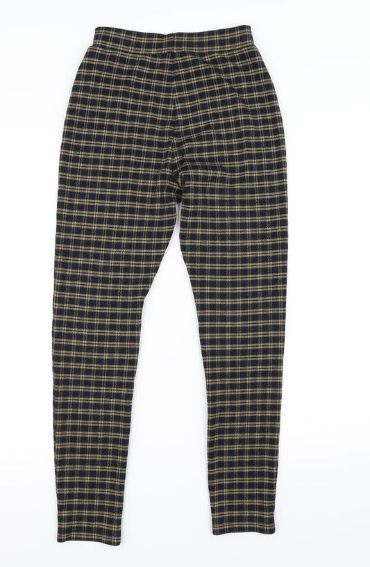 TU Womens Black Check Trousers Size 8 L26 in