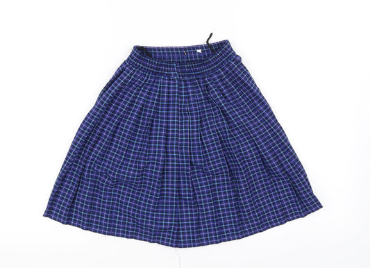 john hall Girls Blue Check A-Line Skirt Size 7-8 Years