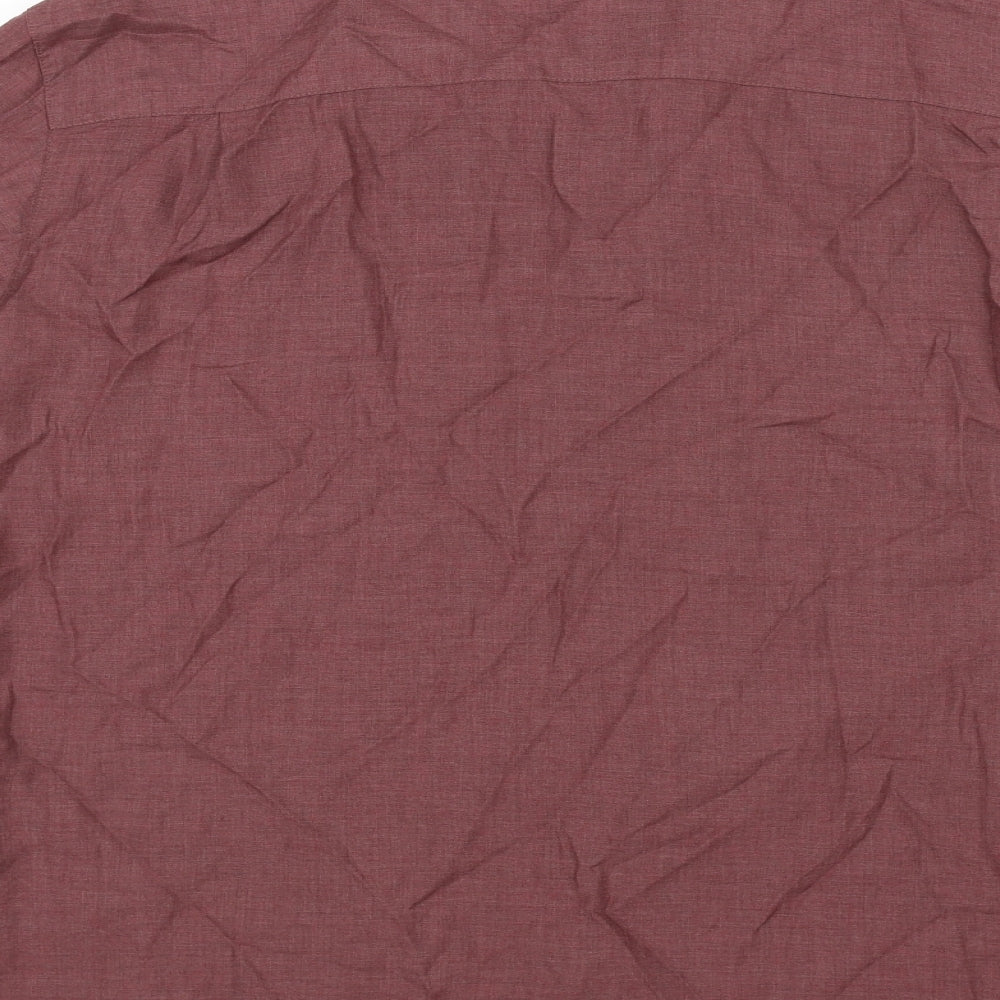 Marks and Spencer Mens Red Button-Up Size L