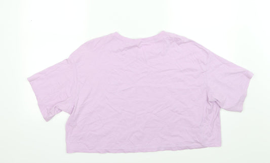 Divided by H&M Womens Purple Jersey Basic T-Shirt Size L