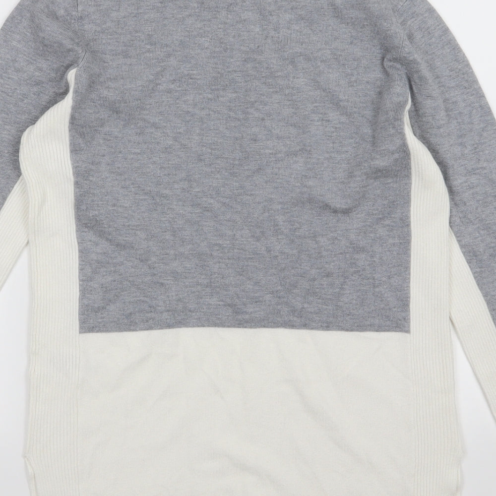 Brand and care label for Papaya women’s grey knit jumper, size UK 12