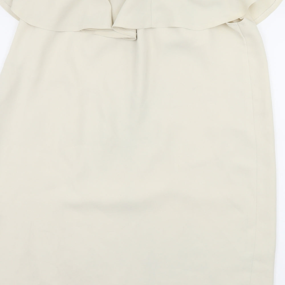 Brand and care label for women’s ivory rayon shift, size UK 14