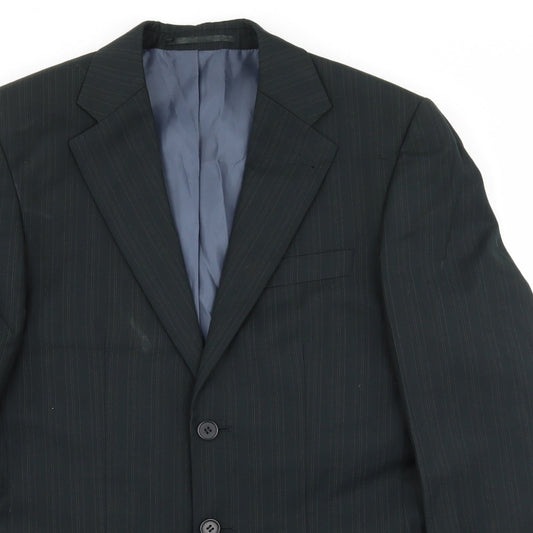 George Mens Blue Striped Jacket Suit Jacket Size S