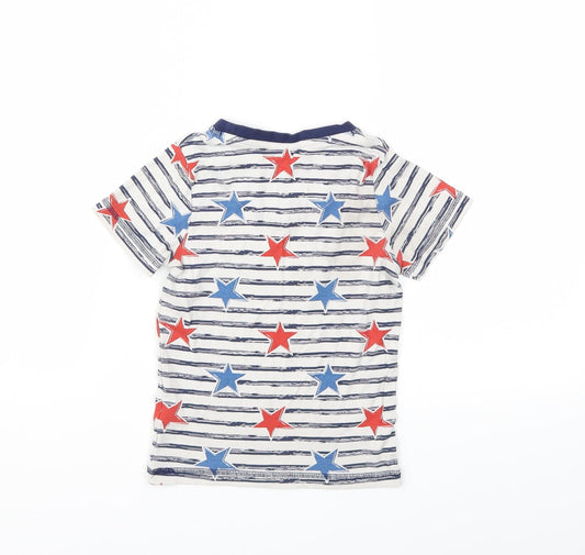 TU Girls White Striped Basic T-Shirt Size 5-6 Years