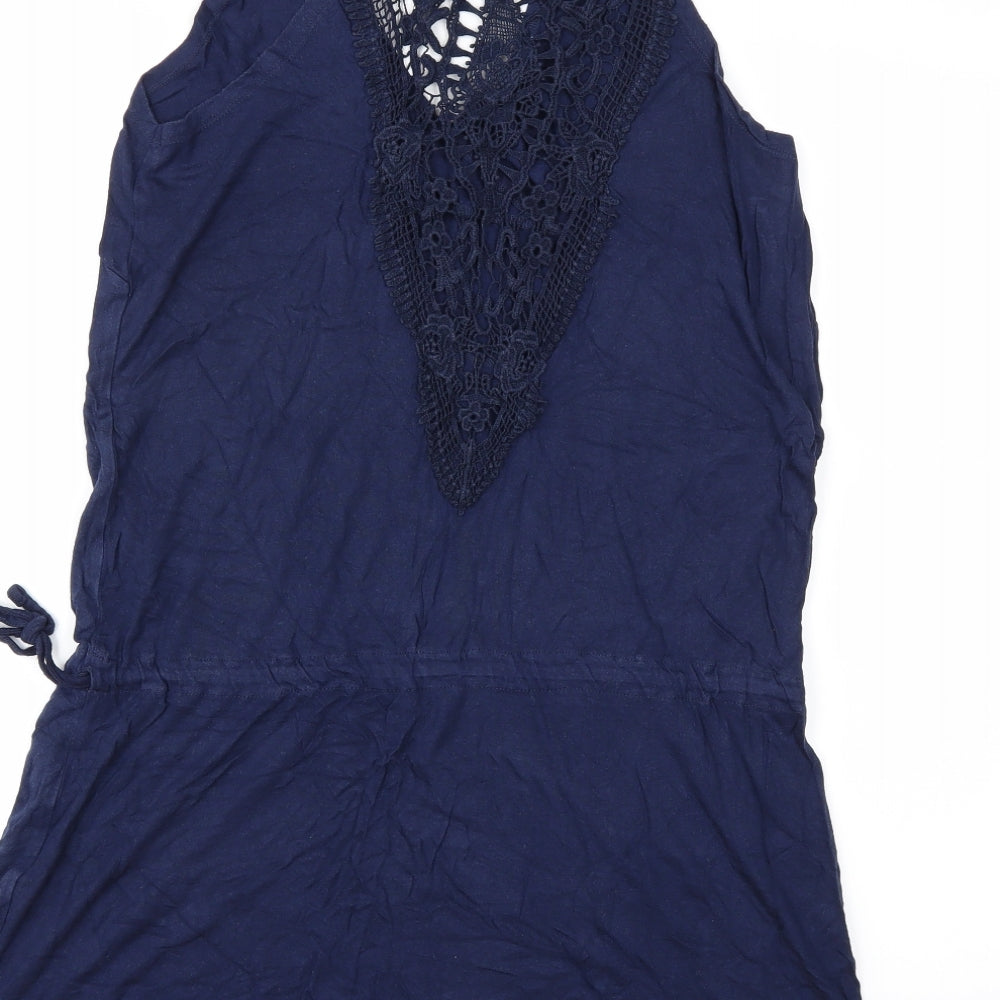 Brand and care label for Formula women’s blue tank dress, size UK 12