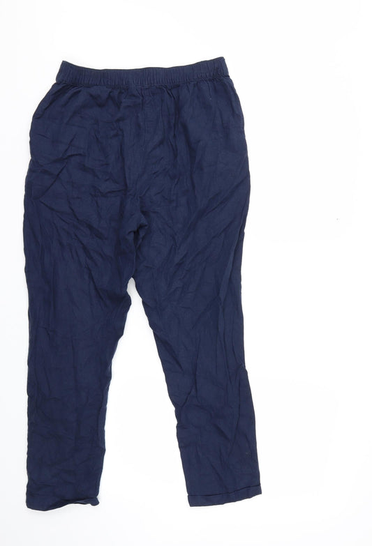Peacocks Womens Blue Trousers Size 8 L25 in