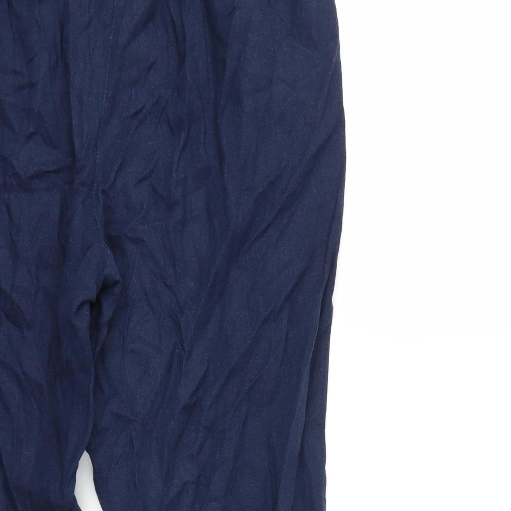 Peacocks Womens Blue Trousers Size 8 L25 in