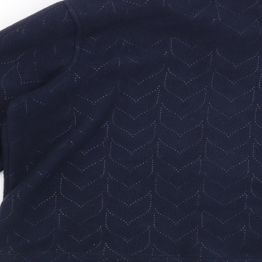 Brand and care label for Bonmarché women’s blue geometric jacket, size S