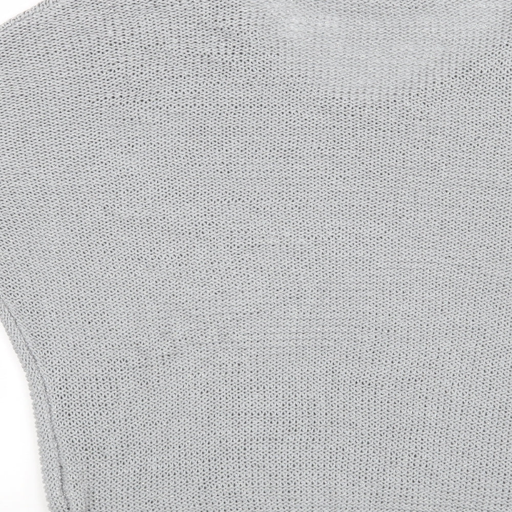 Brand and care label for Evie women’s grey jumper, size L