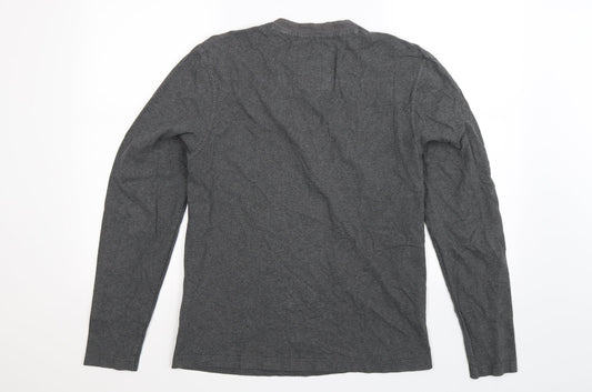 Crew Clothing Mens Grey Henley Sweatshirt Size S