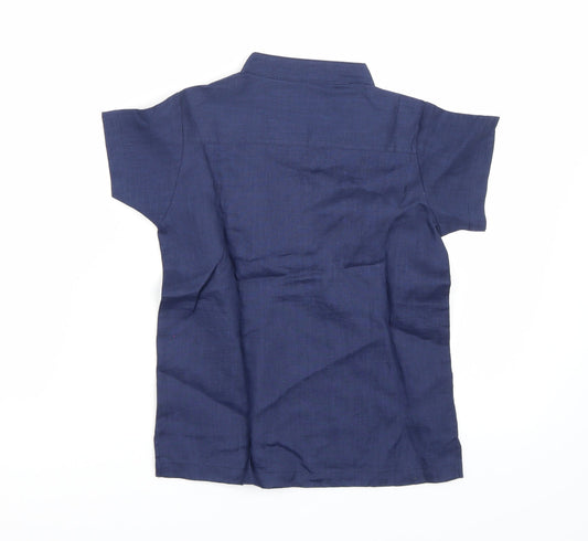 CHOU-CHOU CHIC Boys Blue Basic Polo Size 6-7 Years