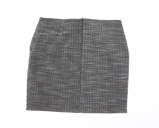 FOREVER 21 Womens Grey Check A-Line Skirt Size S