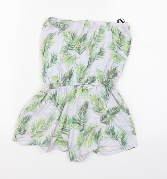 FOREVER 21 Womens Blue Floral Playsuit One-Piece Size S L3 in