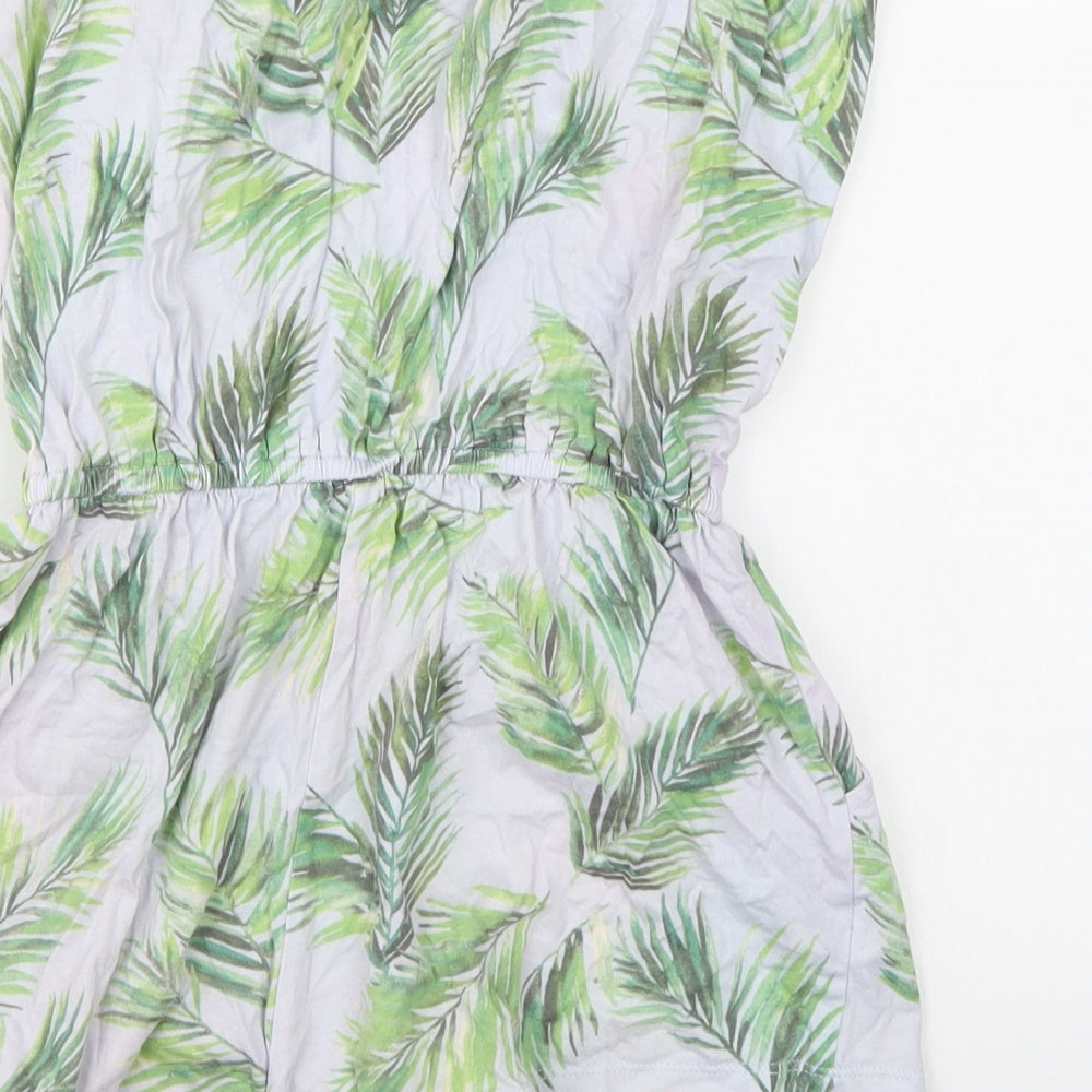 FOREVER 21 Womens Blue Floral Playsuit One-Piece Size S L3 in