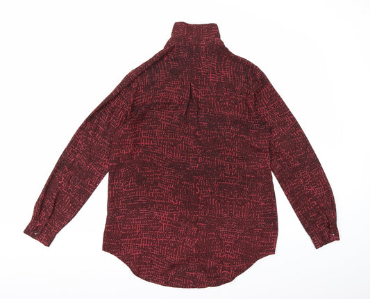 Garfield & Marks Womens Red Animal Print Basic Blouse Size 8