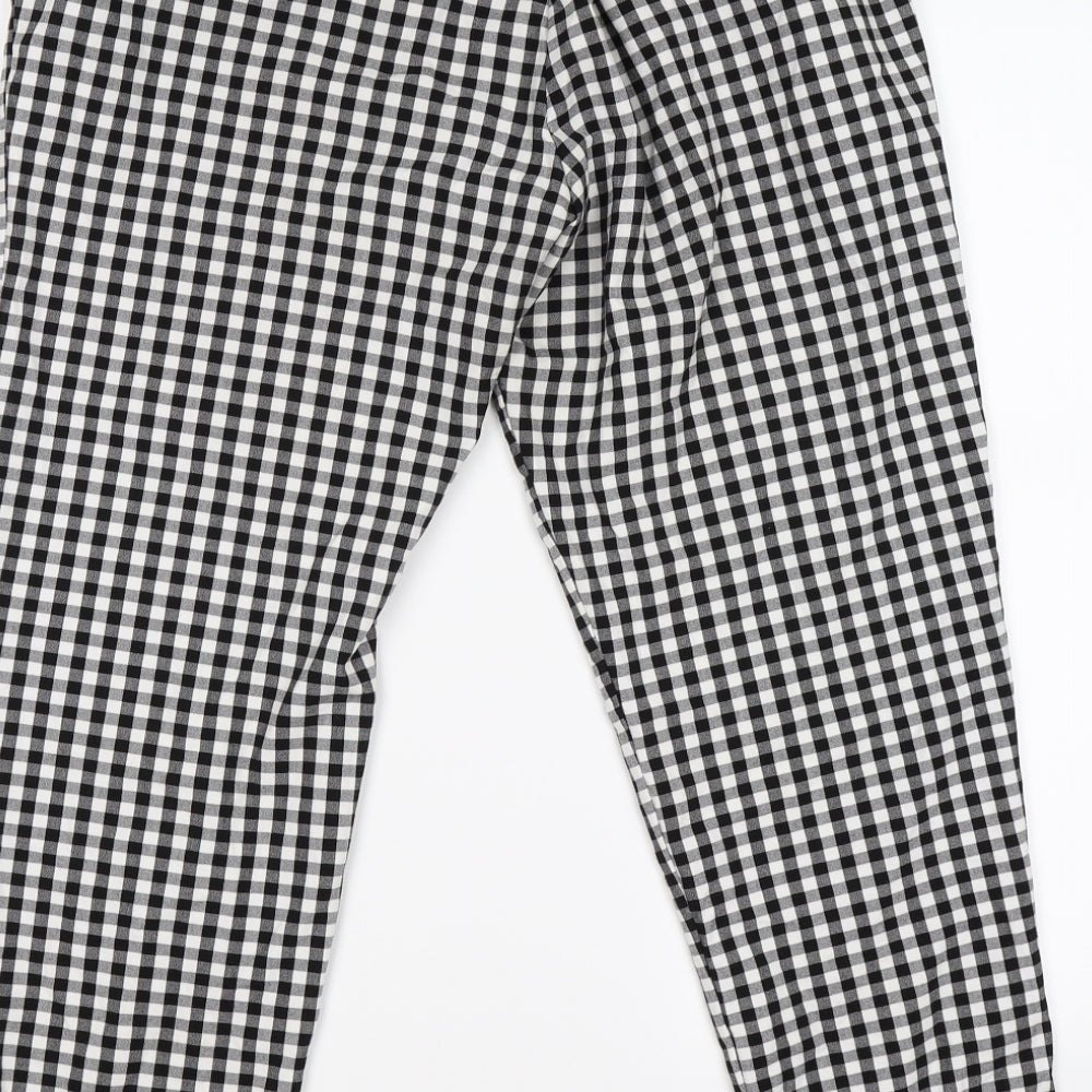 Preworn Womens White Check Chino Trousers Size M L26 in