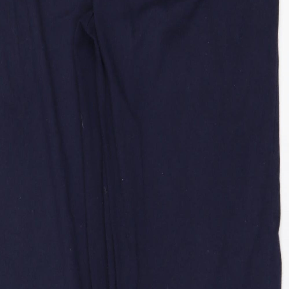 Brand and care label for kidsform boys’ blue sweatpants, size M