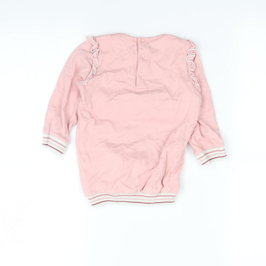 Preworn Girls Pink Pullover Jumper Size 2 Years