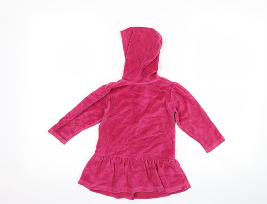 OKAY Girls Pink Velour Jumper Dress Size 12 Months