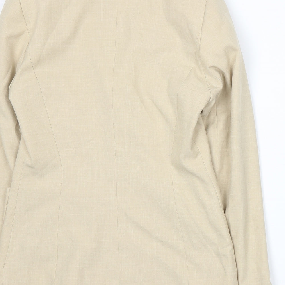 Brand and care label for NL Collection women’s beige jacket suit jacket, size UK 10