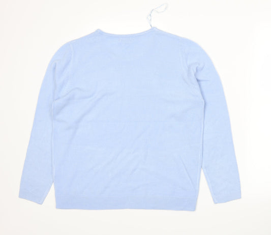 Arista Womens Blue Knit Pullover Jumper Size 14