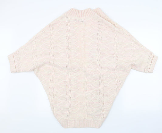 Boohoo Womens Pink Knit Cardigan Jumper Size M