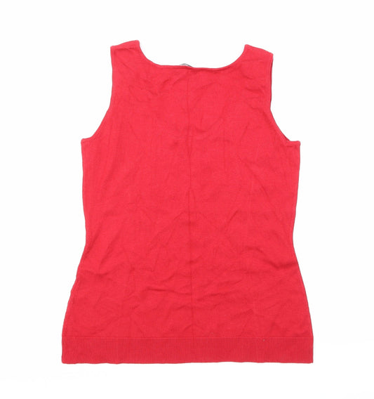 Planet Womens Red Knit Basic Tank Size M