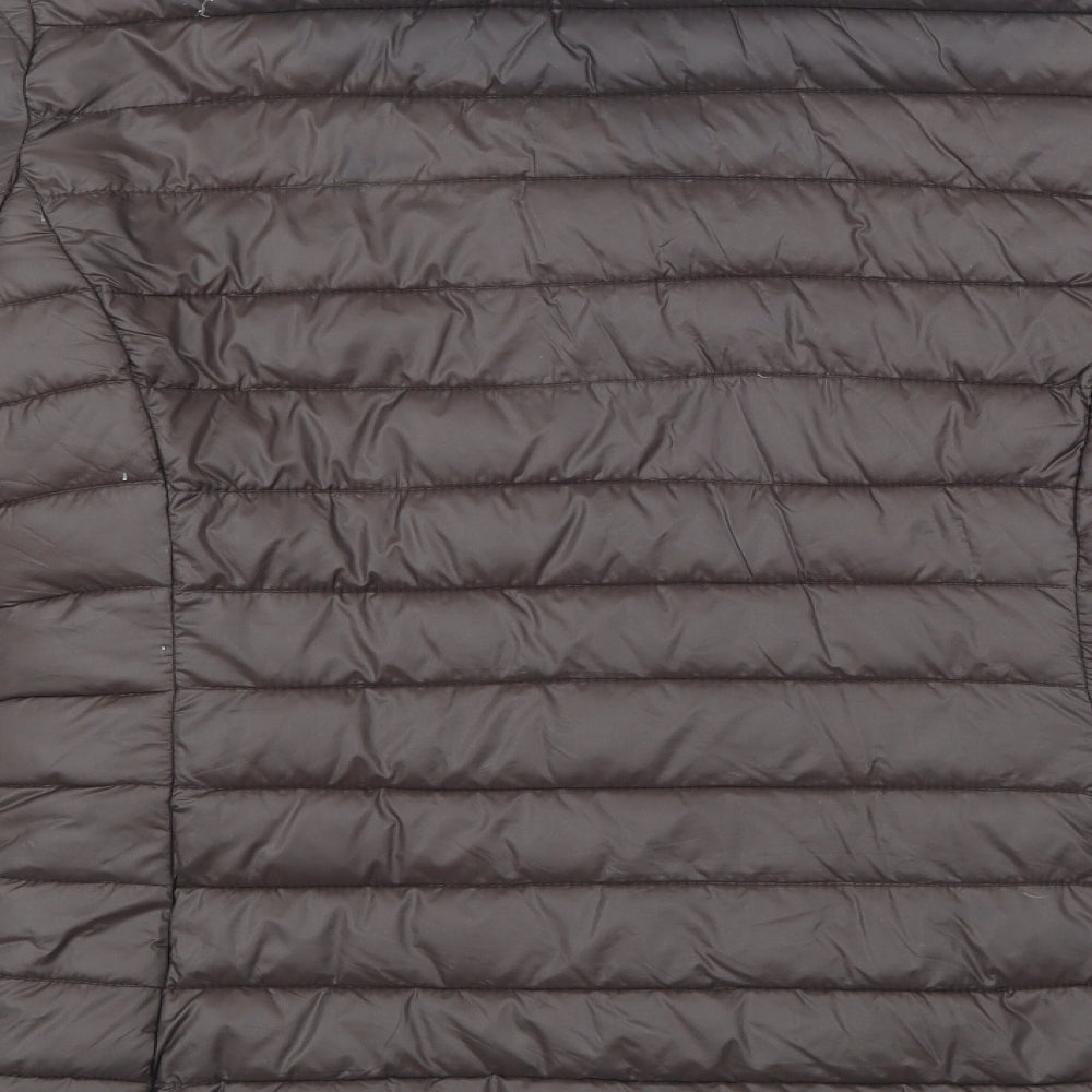 Brand and care label for Preworn women’s brown jacket coat, size L