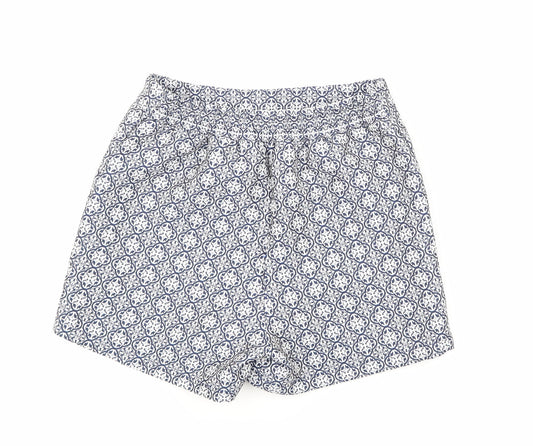 F&F Womens Blue Floral Hot Pants Shorts Size 23 in